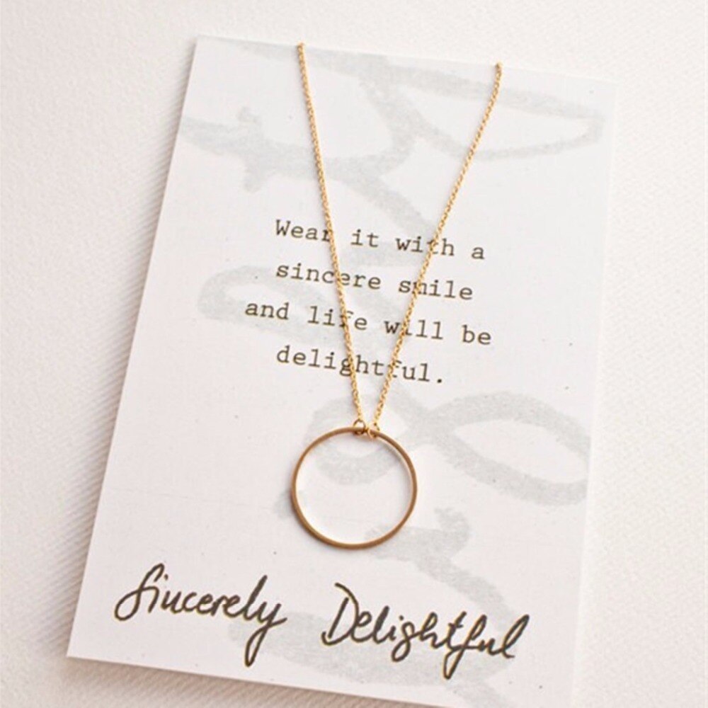 NK602 New Fashion Steampunk Dainty Circle Collier Jewelry Cheap Round Minimalist Chain Pendant Necklace For Women Gift