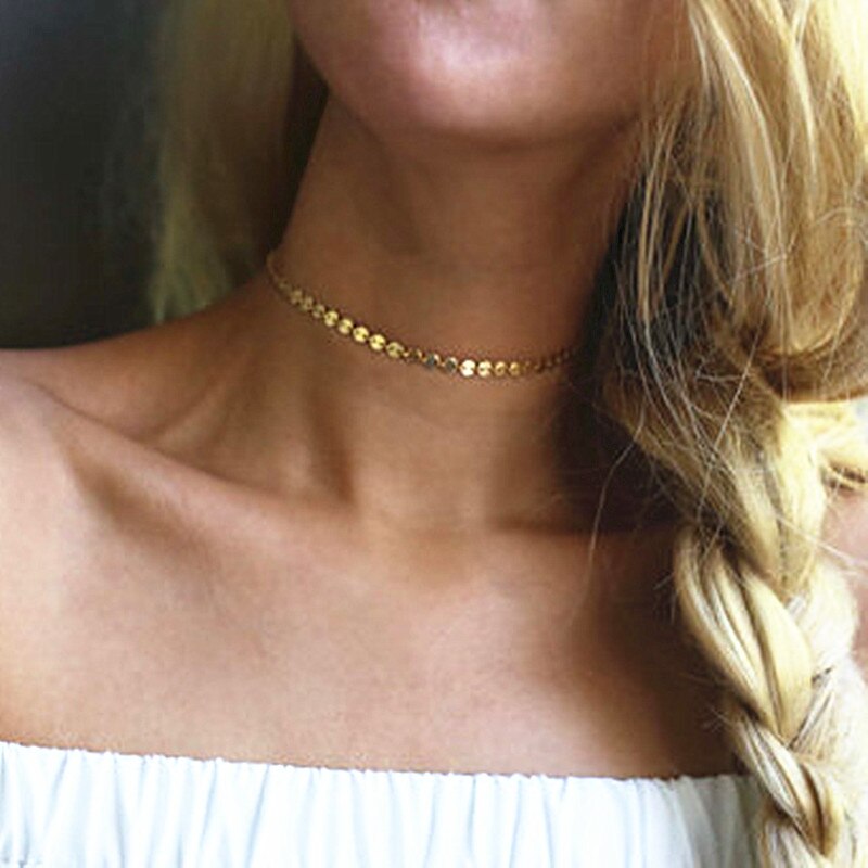 New Round Coin Chokers Necklace Collares Bar Pendant Multilayers Statement Long Chain Tassel Clavicle Collar Women Jewelry N1078 gold