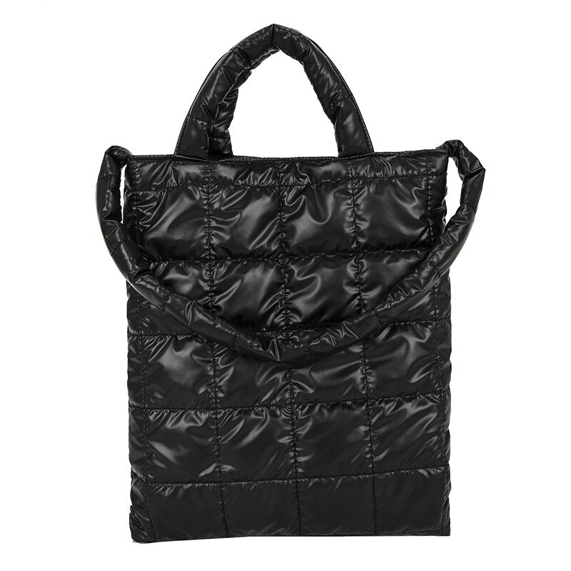 Winter Feather Down Shoulder Bag Women Designer Handbag Female Space Pad Cotton Bags for Girls Casual Travel Tote Sac Bucket Bag