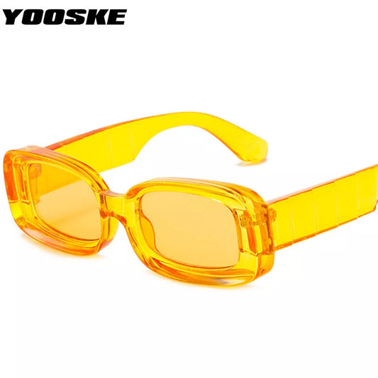 YOOSKE Brand Square Sunglasses Women Men Fashion Rectangle Yellow Sun Glasses Ladies Summer Outdoor Beach Goggles Shades UV400