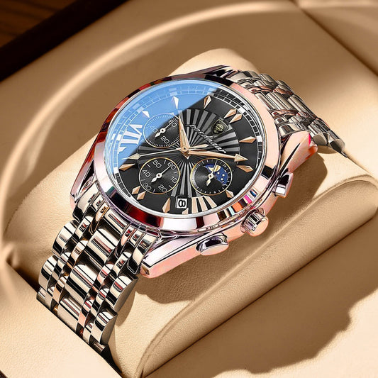 POEDAGAR Casual Sport Watches for Men Top Brand Luxury Stainless Stain Wrist Watch Man Clock Fashion Waterproof Quazt Wristwatch