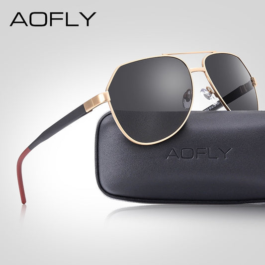 AOFLY Brand Design Pilot Men Sunglasses Polarized Vintage Metal Frame Driving Sun Glasses Male Mirror Goggles Shades Women UV400