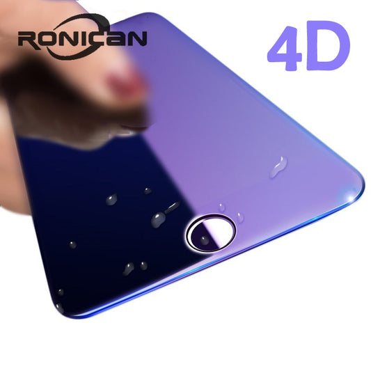 4D Tempered Glass For iphone 7 8 6 6s Plus Anti Blue Light Screen Protector Full Cover Glass Film For iphone 11 12 Pro X XS Max
