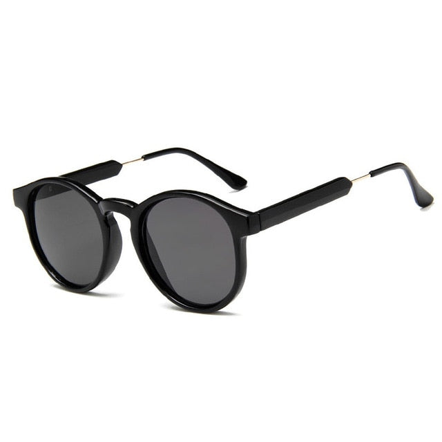 2022 Retro Round Sunglasses Women Men Brand Design Transparent Female Sun Glasses Men Oculos De Sol Feminino Lunette Soleil c1 Black grey