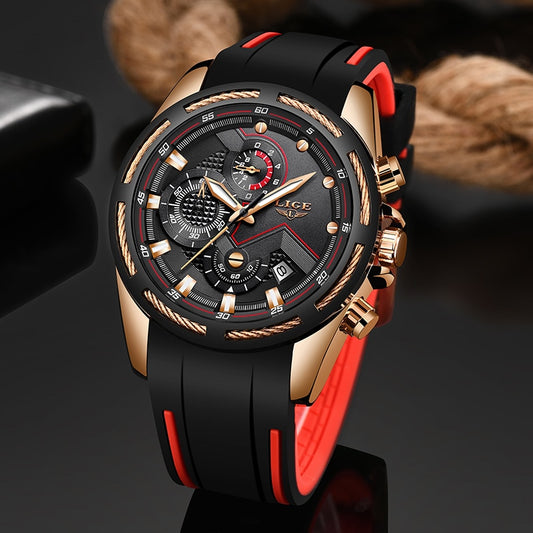 LIGE Fashion Mens Watches Top Luxury Brand Men Unique Sports Watch Men&#39;s Quartz Clock Waterproof Wrist Watch Relogio Masculino