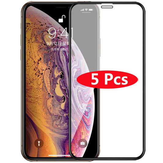 5Pcs/Lot Full Cover Tempered Glass For iPhone 11 PRO MAX Screen Protector Glass On iPhone 11 pro X XS MAX Protective Glass i11