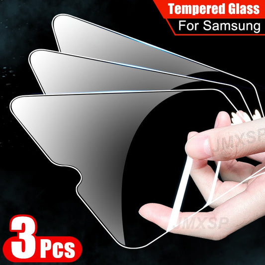 3Pcs Tempered Glass For Samsung Galaxy A01 A11 A21 A31 A41 A51 A71 Protective Glass M01 M11 M21 M31 M51 A10 A20 A30 A50 Glass 3 Pieces