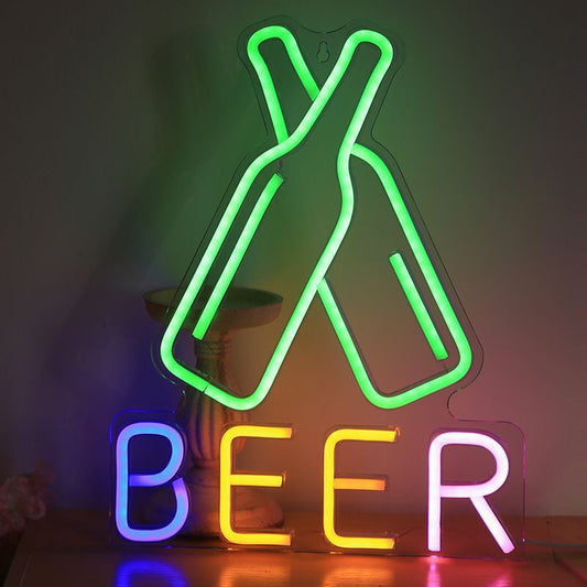 Bar Beer Neon Sign for Shop Home Bar Decor Kitchen 3D Neon Led Lights Luminous Sign Lamps Store Party Housebar Wall Decoration