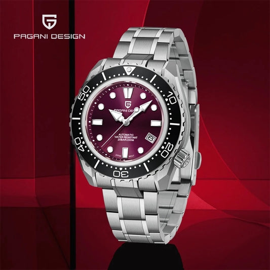2023 New PAGANI DESIGN Luxury Sapphire Glass Men&#39;s Automatic Watch Stainless Steel 200M Waterproof Men&#39;s Mechanical Wrist Watch