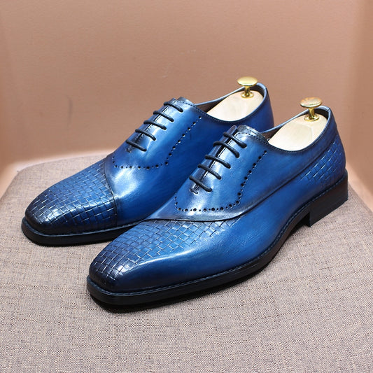 Luxury Men's Oxford Genuine Leather Male Lace Up Office Business Suit Formal Footwear Handmade Wedding Party Dress Shoes for Men
