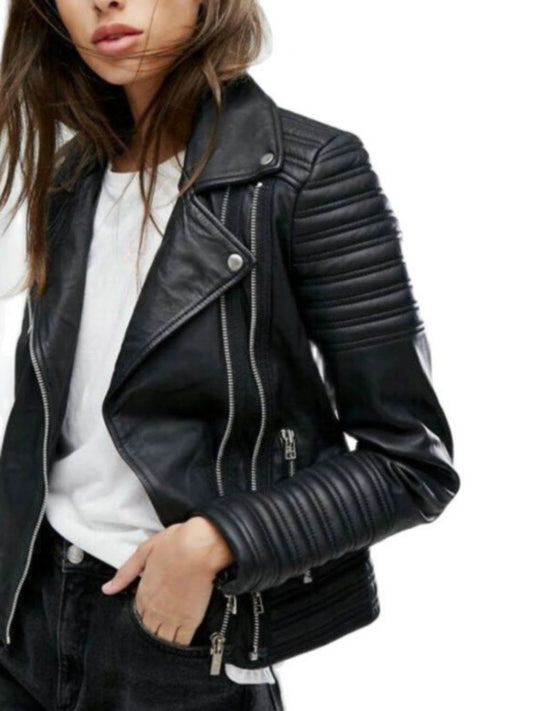 2023 New Fashion Women Autumn Winter Motorcycle Faux Leather Jackets Lady Long Sleeve Biker White PU Punk Streetwear Black Coats