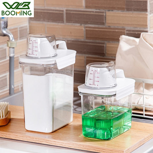 WBBOOMING PP Container For Washing Powder Plastic Box Transparent Small Box Storage Box Detergent Powder Storage Container