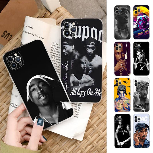 Rap Singer Tupac Shakur Phone Case Silicone Soft for iphone 14 13 12 11 Pro Mini XS MAX 8 7 6 Plus X XS XR Cover