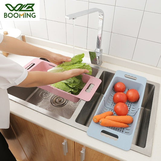 Adjustable Sink, Tableware, Kitchen Organizer, Sink, Drainage Basket, Vegetable and Fruit Rack, Kitchen Storage Rack