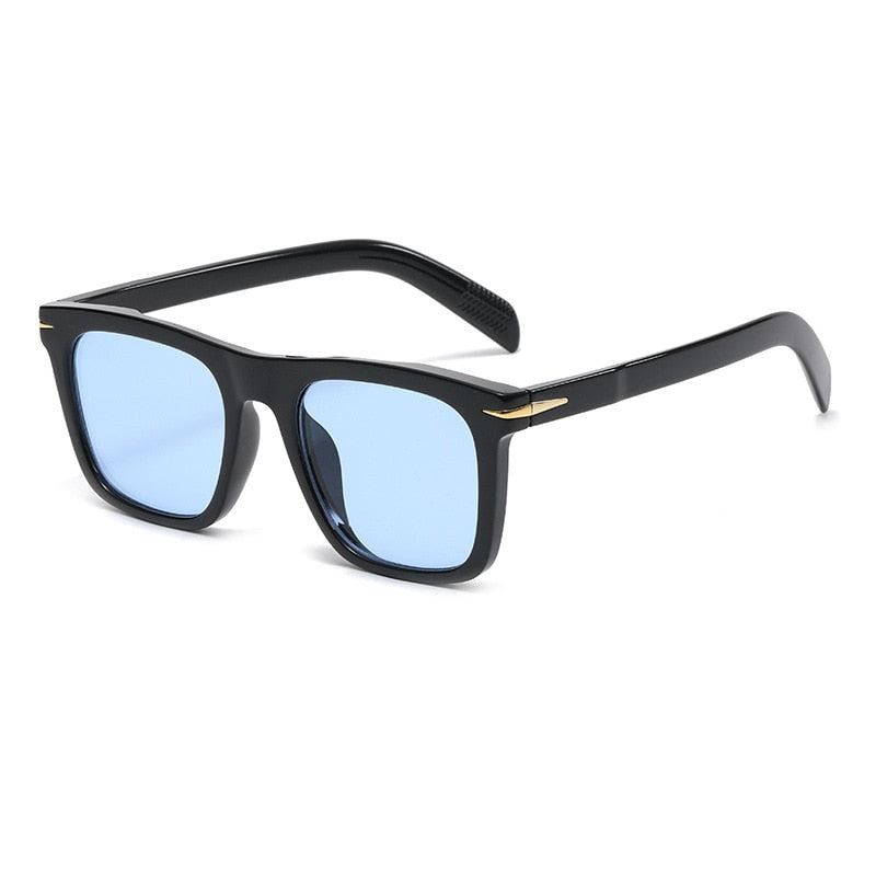 2022 Classic Men's Square Sunglasses Fashion Brand Designer Rivet Retro Women Sun Glasses UV400 Beckham Style Driver Eyewear black blue CN AS