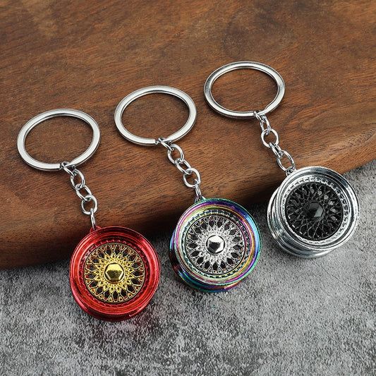 BBS Hot Wheel Rim Keychain 3D Keyring Creative Accessories Racing Wheels Auto Part Model Key Chains for Car Lovers Pendant Gift