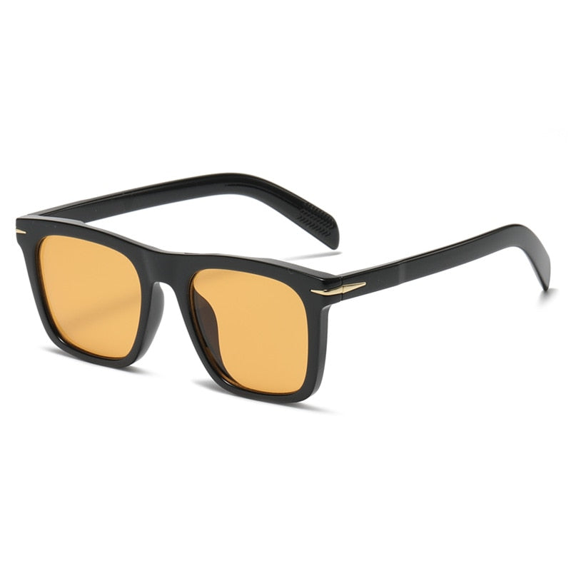 2022 Classic Men's Square Sunglasses Fashion Brand Designer Rivet Retro Women Sun Glasses UV400 Beckham Style Driver Eyewear black orange red CN AS