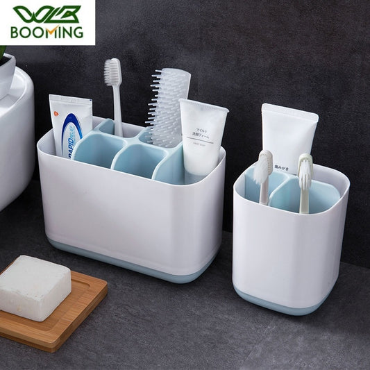 WBBOOMING Plastic Multi-function Toothbrush Draining Rack Toothpaste Holder Bathroom Shelf Kitchen Soap Clean Brush Storage Rack
