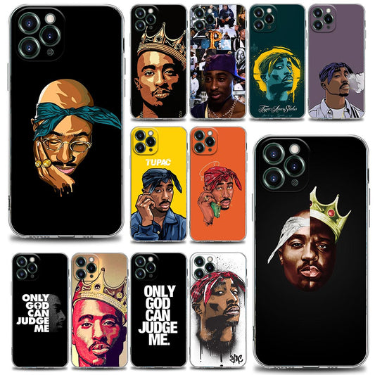 Enoda Rapper 2pac Tupac Phone Case for iPhone 13 12 11 SE 2022 X XR XS 8 7 14 Pro Mini Max Plus Soft Silicone Case