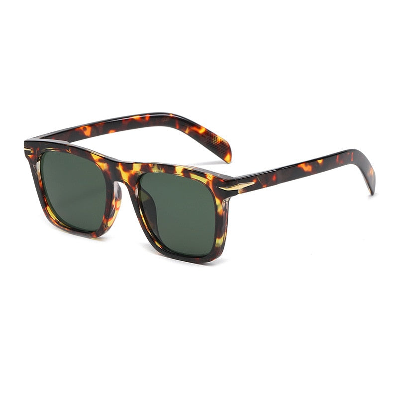 2022 Classic Men's Square Sunglasses Fashion Brand Designer Rivet Retro Women Sun Glasses UV400 Beckham Style Driver Eyewear leopard G15 CN AS