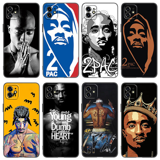 Rapper 2Pac Tupac Phone Case For Apple iPhone 13 12 Mini 14 11 Pro XS Max 8 7 6S 6 Plus XR X SE 2022 2020 5S Soft Black Cover