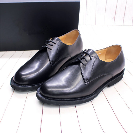 Luxury Genuine Leather Handmade Derby Dress Shoes Plain Toe Lace Up Male Business Office Footwear Formal Wedding Shoes for Men
