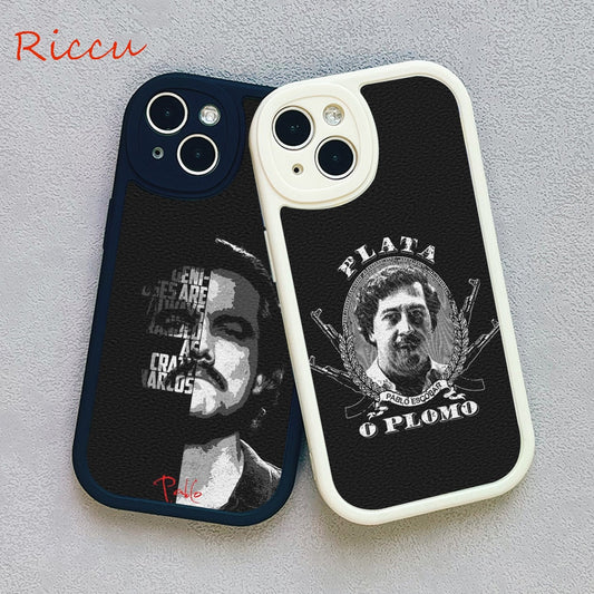 Plata O Plomo Narcos Pablo Escobar Phone Case for Iphone 14 13 11 12 Pro MAX 13 12 MiNi 7 8plus XS XR Lambskin Protective Covers