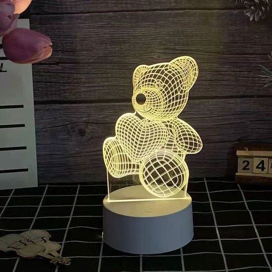 Romantic Love 3D Acrylic USB Lamp for Bedroom LED Night Light Kid Gift Table Lamp Decor Christmas Birthday Party Valentine's Day