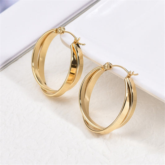 New Trendy Geometric Twisted Hoop Earrings Fashion Gold Color Big Round Circle Earrings for Women Punk Hiphop Jewelry Gift