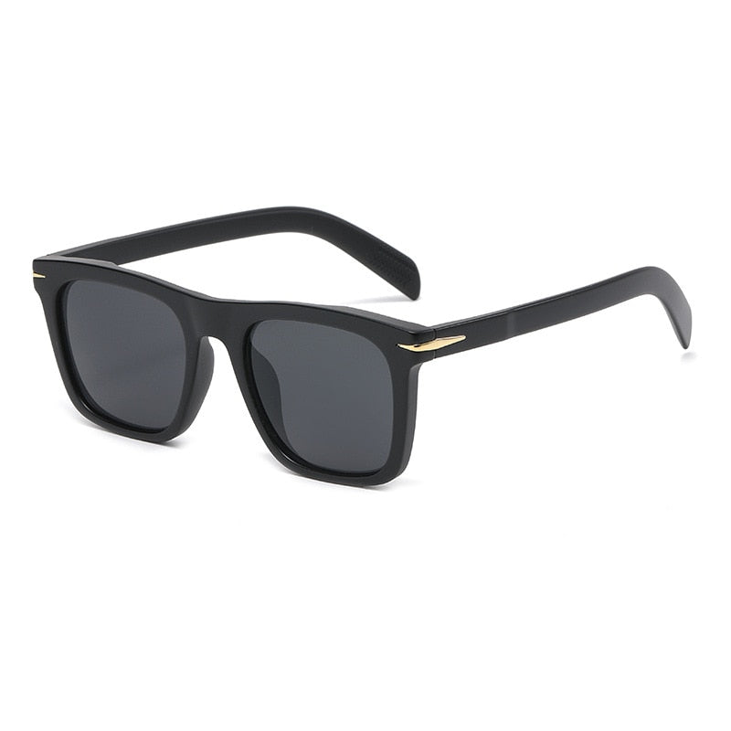 2022 Classic Men's Square Sunglasses Fashion Brand Designer Rivet Retro Women Sun Glasses UV400 Beckham Style Driver Eyewear black CN AS