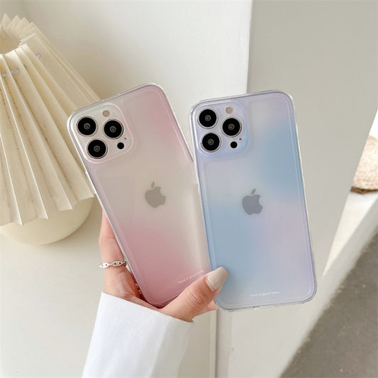 INS Gradient Watercolor Shockproof Case For iPhone 14 13 12 11 Pro Max XS X XR 7 8 Plus SE Mini Soft Silicone Transparent Cover