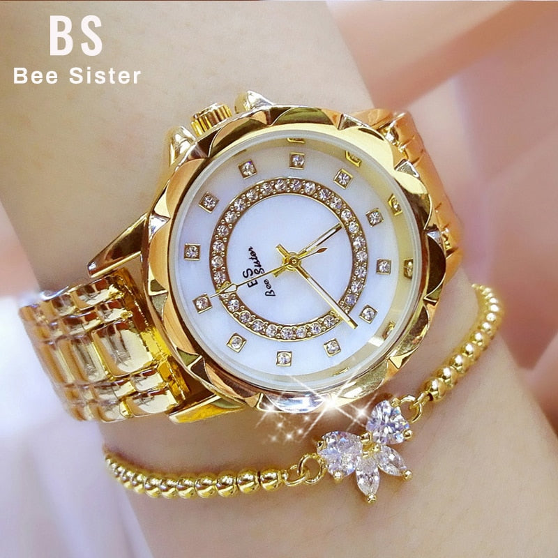 Diamond Women Watch Luxury Brand 2021 Rhinestone Elegant Ladies Watches Rose Gold Clock Wrist Watches For Women relogio feminino